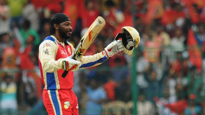 Chris Gayle holds the record for the highest individual score (175*) in IPL history. Image Credits: RCB