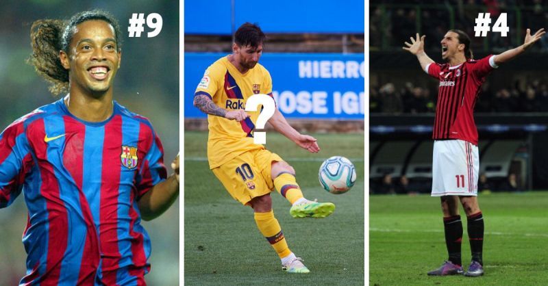 Some big names like Ronaldinho, Ibrahimovic, and Messi make this list