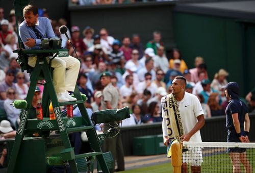 Nick Kyrgios doesn't mind going all out with his feelings in the middle of a match.