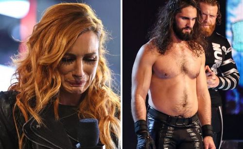 Becky Lynch and Seth Rollins