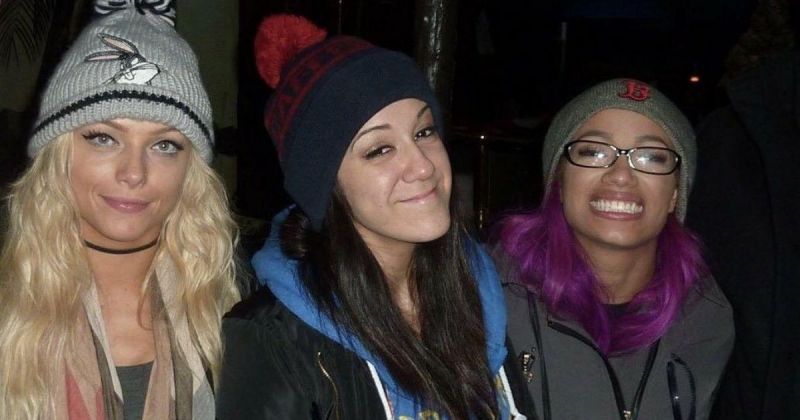 Liv Morgan, Bayley and Sasha Banks.