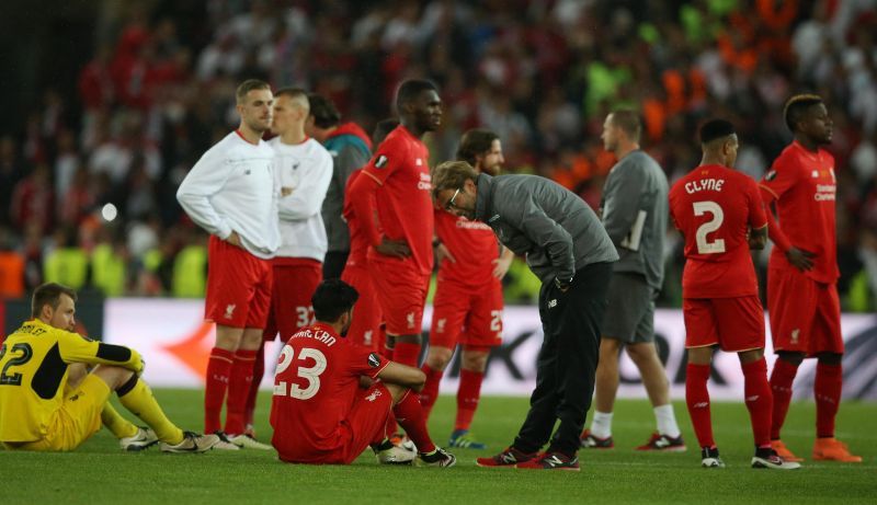 Jurgen Klopp&#039;s Liverpool fell to Sevilla in the 2016 Europa League final