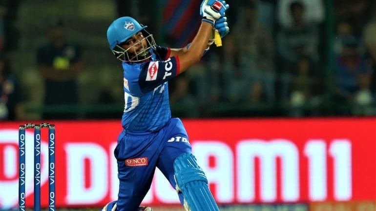 Prithvi Shaw during his knock of 99 against KKR in 2019.