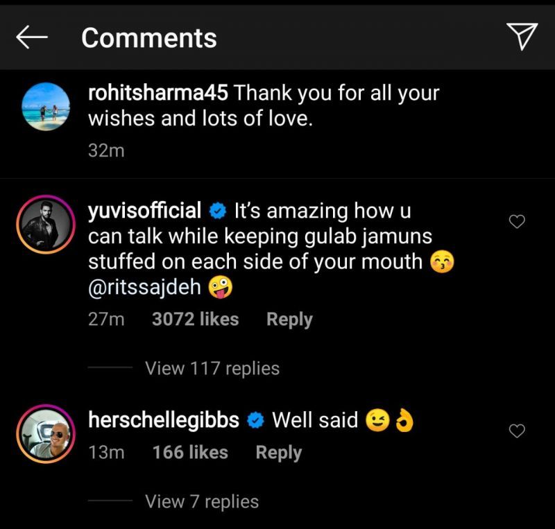 Yuvraj Singh&#039;s comment was an instant hit with the Instagrammers as it garnered over 3000 likes in less that half an hour.