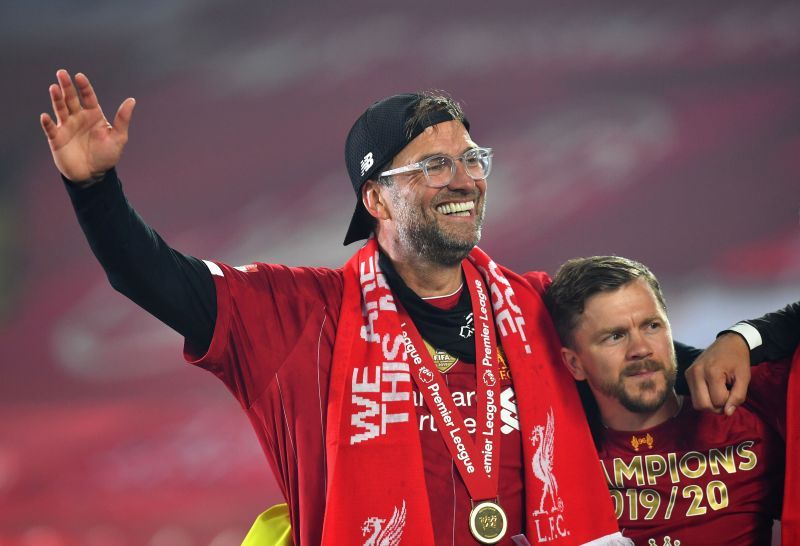 Jurgen Klopp celebrates Liverpool&#039;s title win
