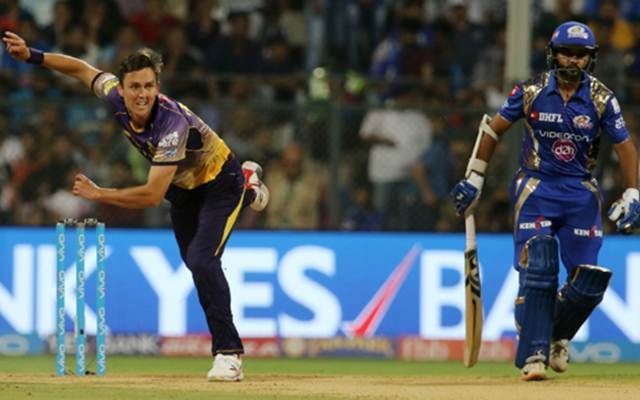Boult pictured in action against his current IPL franchise