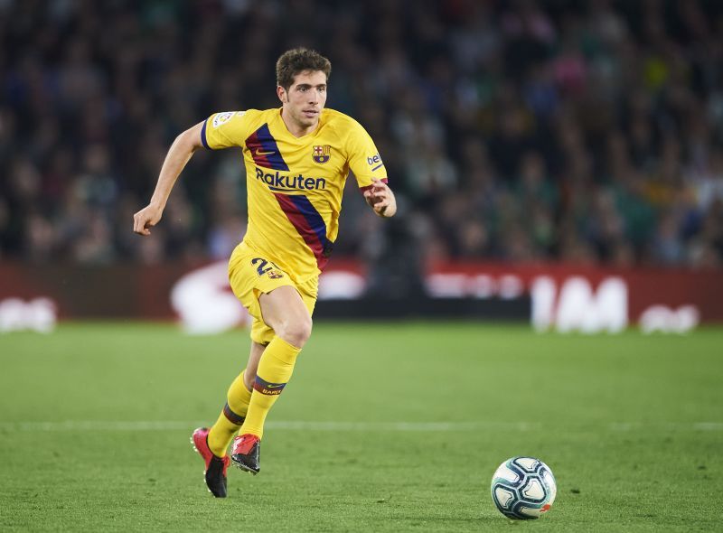 Sergi Roberto of FC Barcelona in action during a Liga match against Real Betis