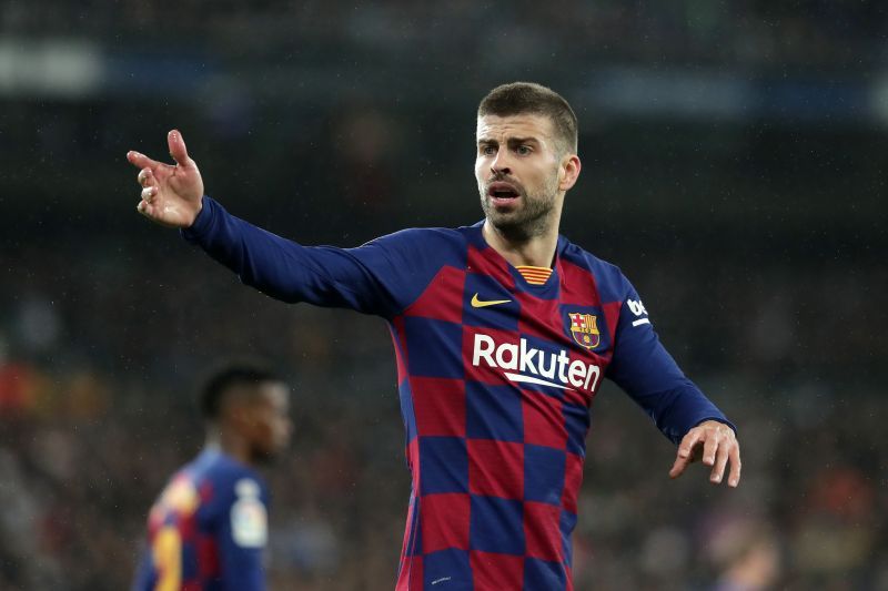 Gerard Pique in action for Barcelona