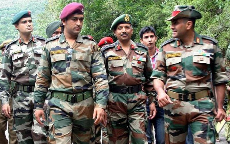 The Indian Territorial Army conferred the honorary rank of Lieutenant Colonel to MS Dhoni on Nov 1, 2011. Credits: The Hindu