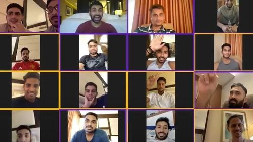 KKR players connected over a group video call during quarantine protocol