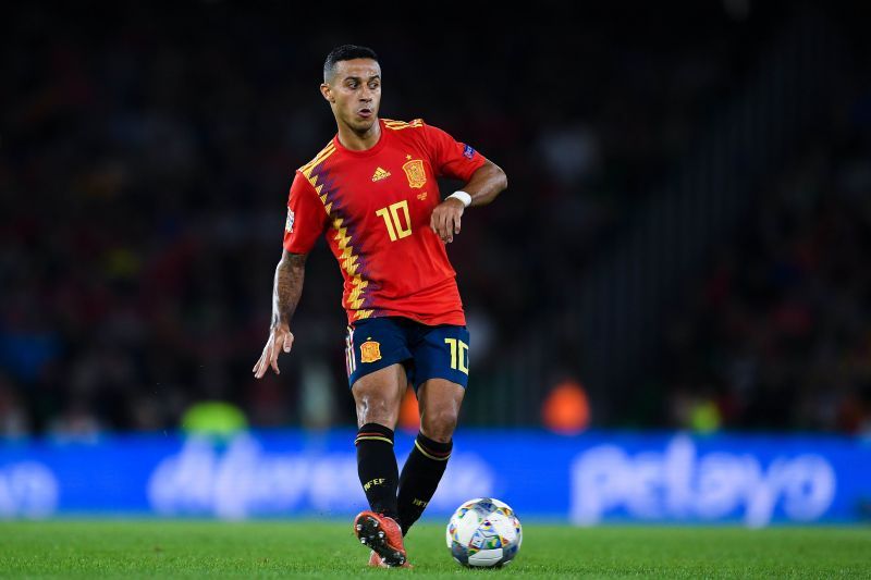 Thiago in action for Spain