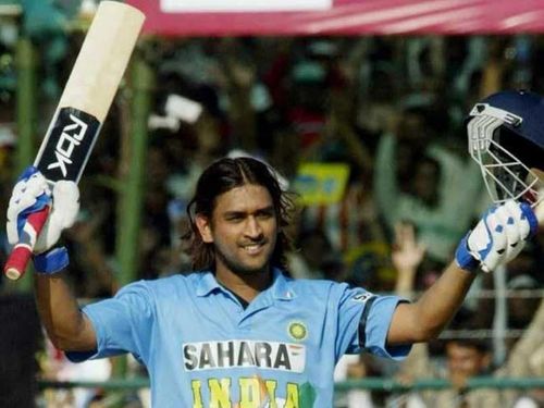 MS Dhoni pictured in one of his better moments in his early years in international cricket