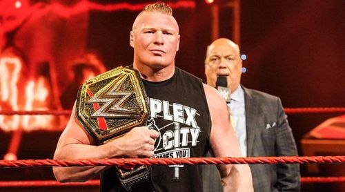 Brock Lesnar as WWE Champion with Paul Heyman