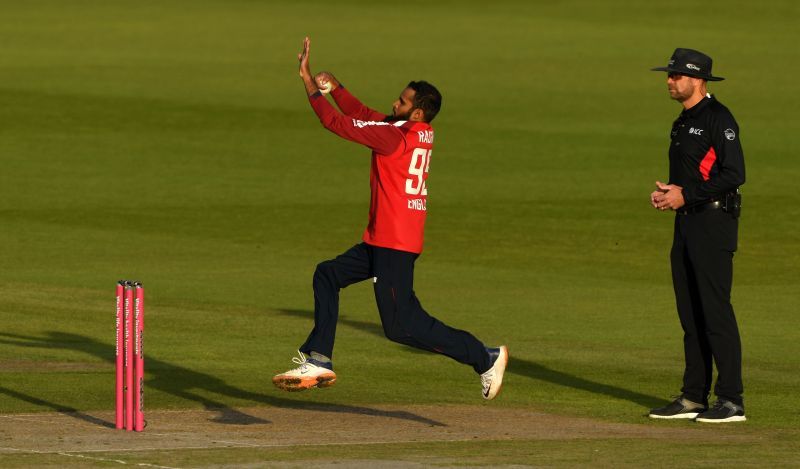 Adil Rashid in action against Australia