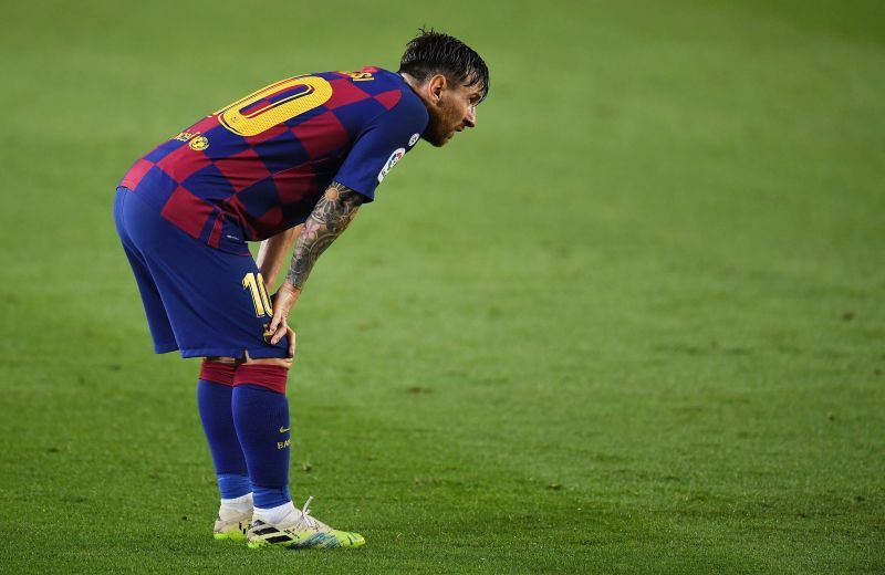 Lionel Messi playing for Barcelona