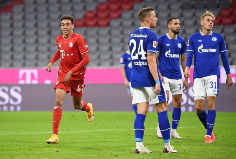 At just 17 years and 205 days, Jamal Musiala became the youngest goalscorer for Bayern Munich in the Bundesliga.