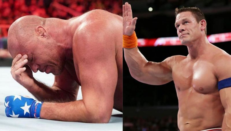 Kurt Angle and John Cena in WWE