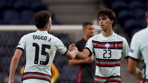 Wolves' Diogo Jota netted his first Portugal goal before Felix made it three with 20 minutes to play