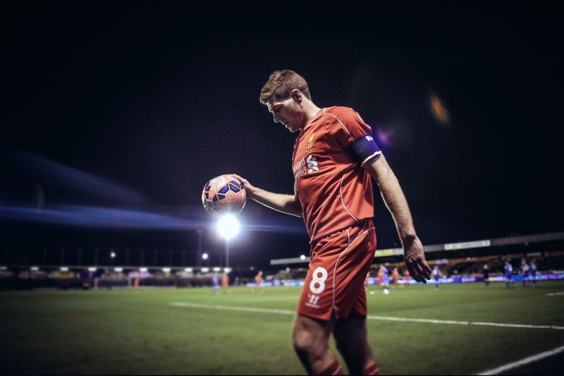 Steven Gerrard in action for Liverpool.