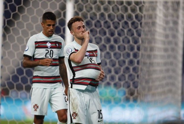 Jota celebrates his well-taken finish as Portugal cruised to victory against a lax Croatia backline