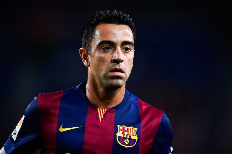 Xavi in Barcelona colours