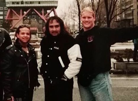 Rey Mysterio (L) with Chris Jericho (R) in Japan