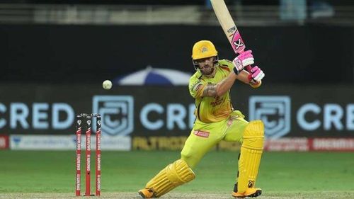 Faf du Plessis has once again become the holder of the IPL 2020 'Orange Cap' (Image Credits: Navabharat)