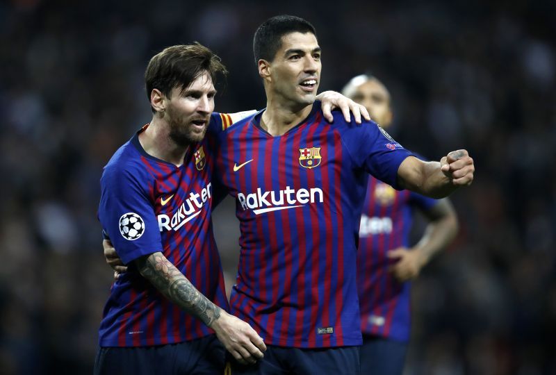 Messi and Suarez in action for Barcelona