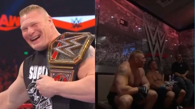 It&#039;s a unique moment when Brock Lesnar breaks character