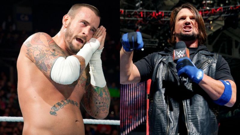 CM Punk (left); AJ Styles (right)