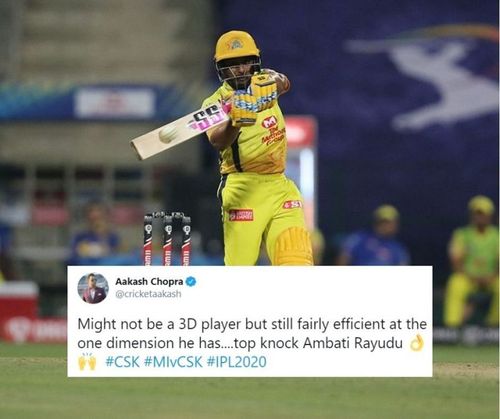 Ambati Rayudu rescued CSK after the openers were dismissed early | IPL 2020