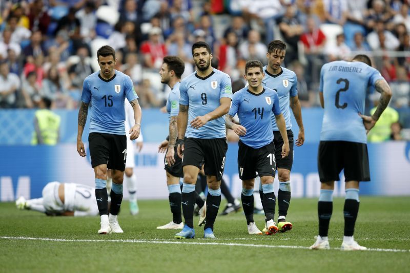 Suarez (#9) and Torreira (#14) have played together for Uruguay