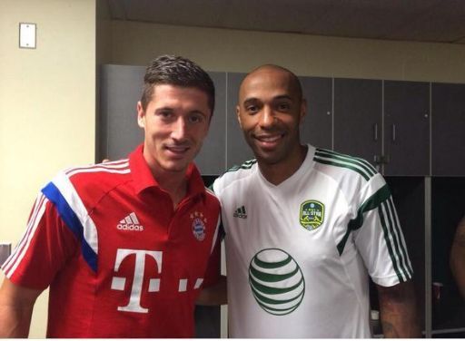 Robert Lewandowski and Thierry Henry