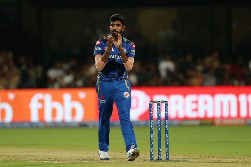 Bumrah celebrates the wicket of Hetmyer (picture courtesy: BCCI/iplt20.com)