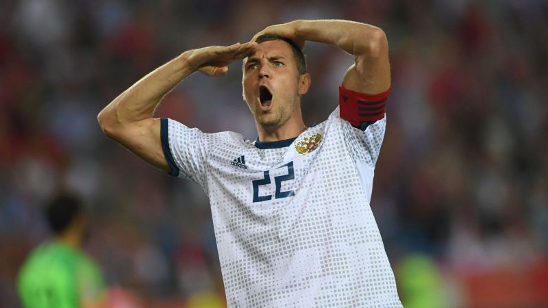 Artyom Dzyuba scored twice in Russia's win over Serbia