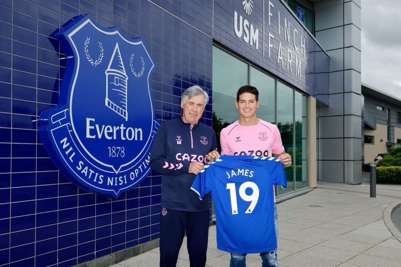 James Rodriguez reunited with Carlo Ancelotti this summer. (PC:@Everton on Twitter)