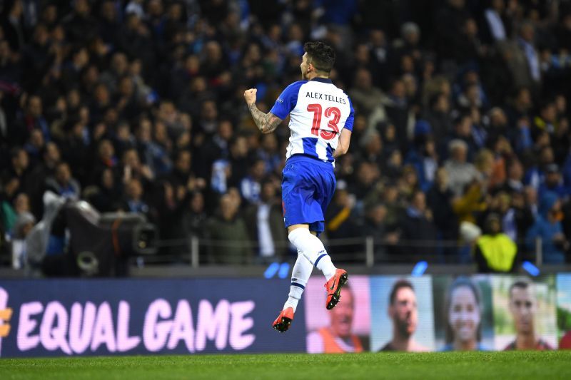 Alex Telles of FC Porto celebrates after scoring