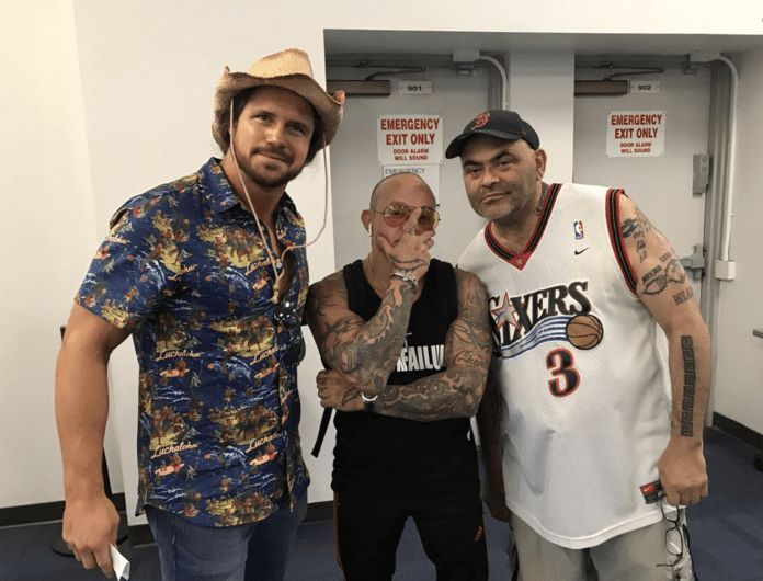 John Morrison, Rey Mysterio, and Konnan on the Jericho Cruise in 2018