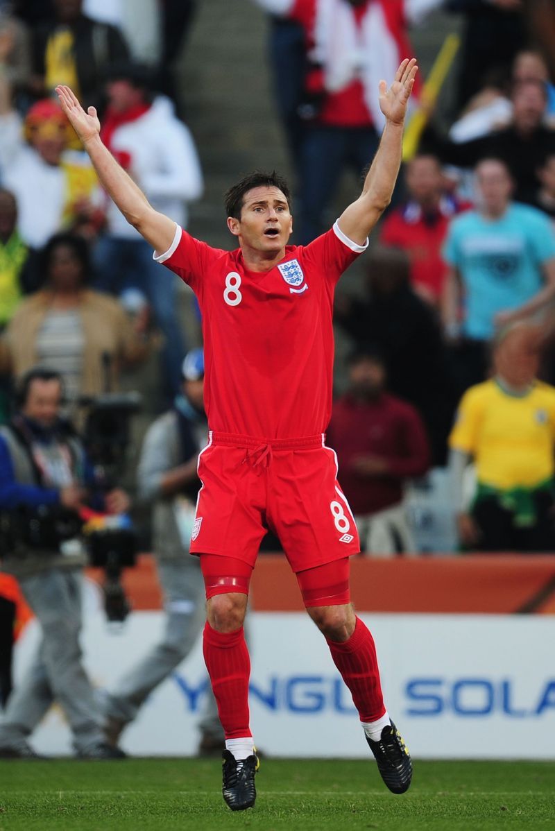 Lampard in disbelief after his goal against Germany was disallowed.