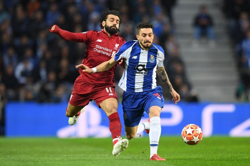 Telles in action against English champions Liverpool in the UCL