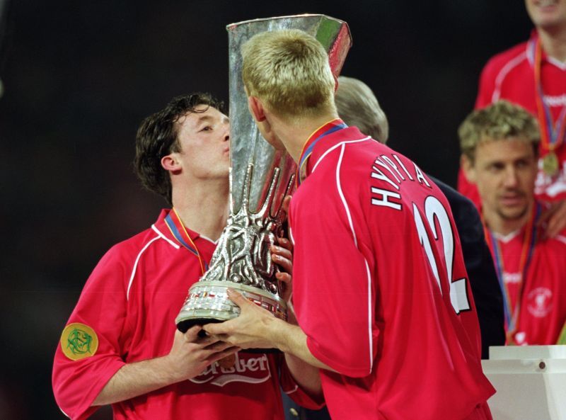 Robbie Fowler and Sami Hyypia