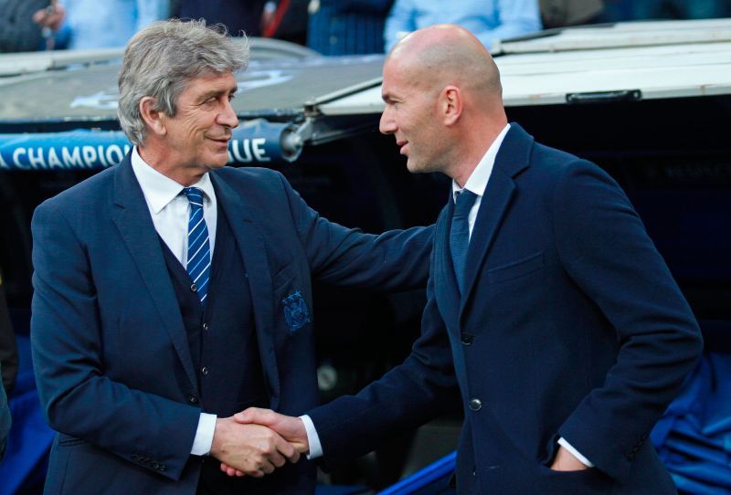 Zinedine Zidane faces old foe Manuel Pellegrini in the dugout