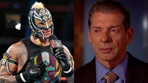 Rey Mysterio (left); Vince McMahon (right)