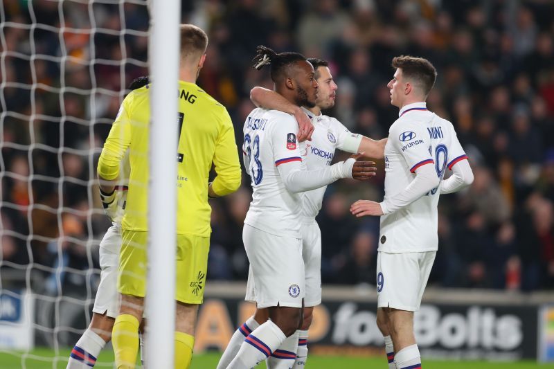 Chelsea are set to offer a forward Mitchy Batshuayi (third from right) a new deal before sending him out on loan.