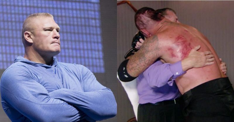 Brock Lesnar, Vince McMahon, and The Undertaker.