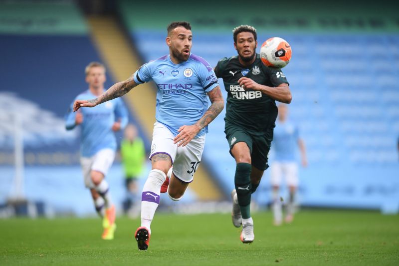 Nicolas Otamendi in action for Manchester City