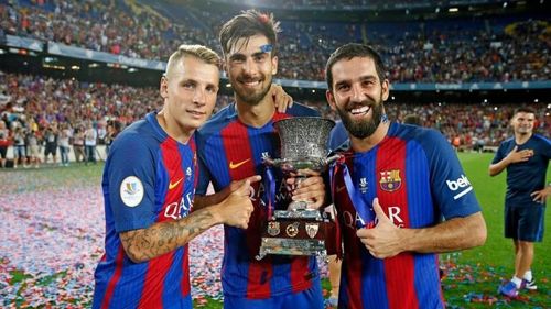 Arda Turan (right) was one of several players who found out that moving to Barcelona doesn't always guarantee success.