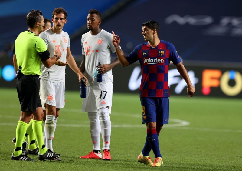 Luis Suarez (right) could leave Barcelona