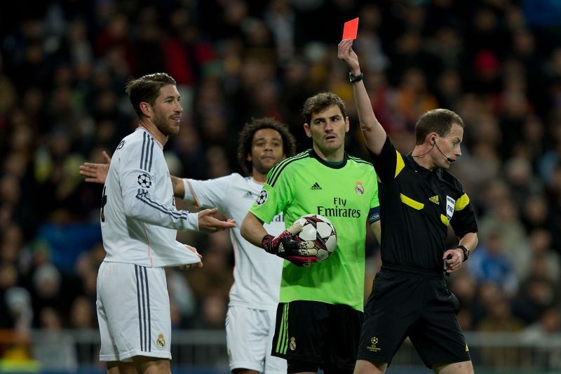 Real Madrid captain Sergio Ramos picks up trophies and red cards with the same alacrity