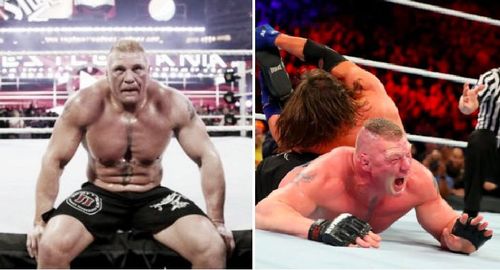 AJ Styles and Brock Lesnar